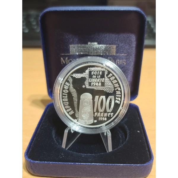 100 francs Argent, BE, 1994, Sainte-Mère-Eglise pièces de monnaies de Paris