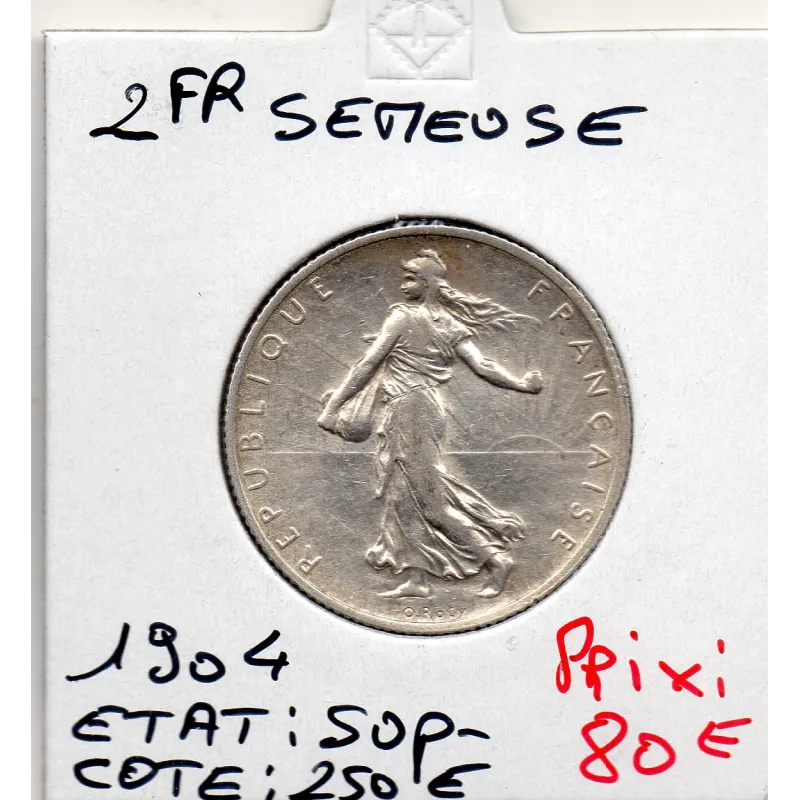 2 Francs Semeuse Argent 1904 Sup- 2 Francs Semeuse Argent 1904 Sup-