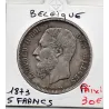 Belgique 5 Francs 1873 TTB , KM.24 Leopold II