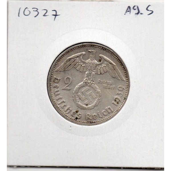 Allemagne 2 reichsmark 1939 A, Sup KM.93