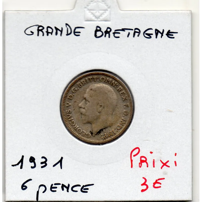 Grande Bretagne 6 pence 1931 TB, KM 832  Georges V
