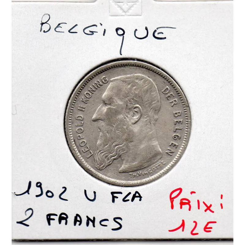 Belgique 2 Francs 1909 en Flamand TTB+, KM.59 Leopold II