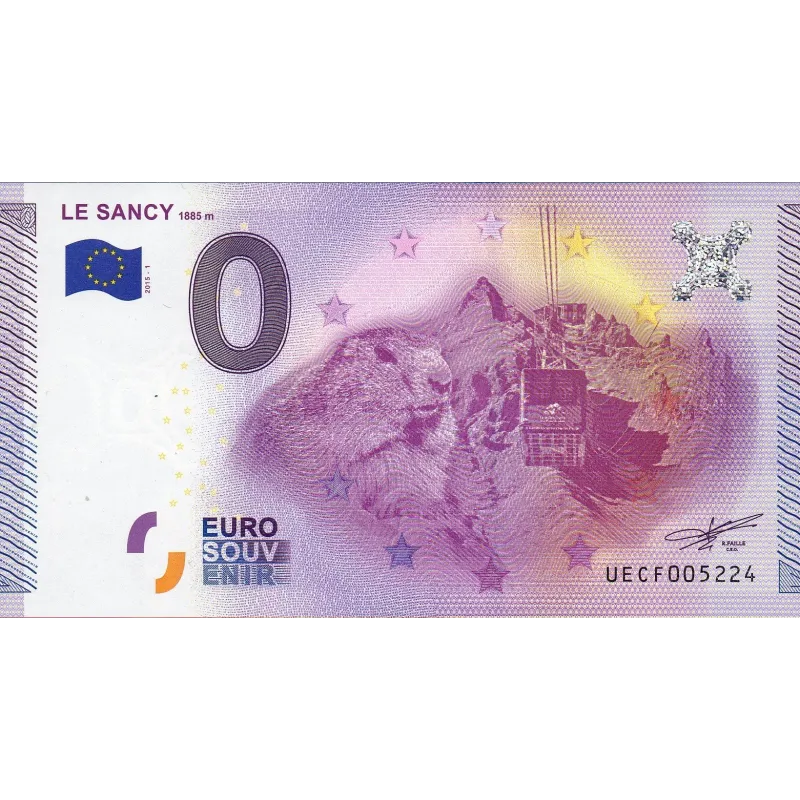 Billet souvenir Sommet du sancy 0 euro touristique 2015 Billet souvenir Sommet du sancy 0 euro touristique 2015
