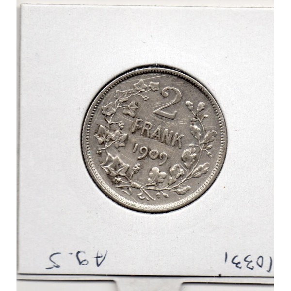 Belgique 2 Francs 1909 en Flamand TTB+, KM.59 Leopold II