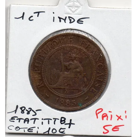 Indochine 1 cent 1885 TTB+, Lec.37 Liberté