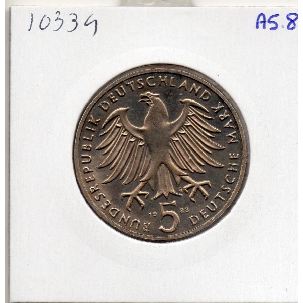 Allemagne RFA 5 deutche mark 1983 G, Spl KM.159 Luther