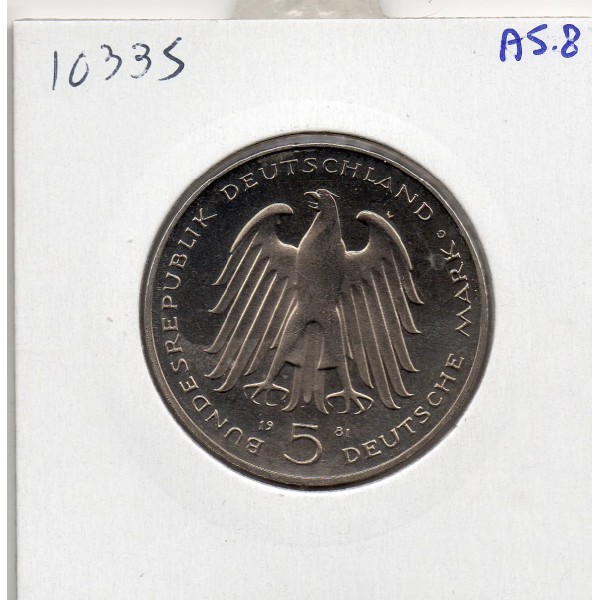 Allemagne RFA 5 deutche mark 1981 G, Spl KM.155 Reichsfreiherr vom Stein