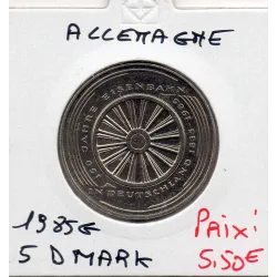 Allemagne RFA 5 deutche mark 1985 G, Spl KM.163 Chemin de fer