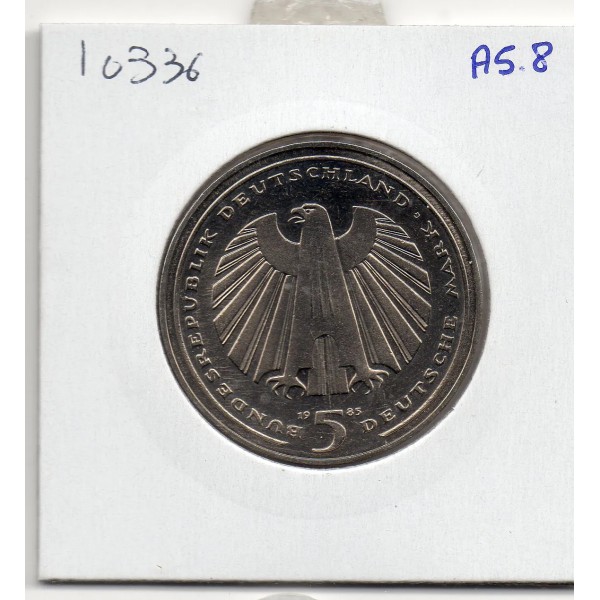 Allemagne RFA 5 deutche mark 1985 G, Spl KM.163 Chemin de fer