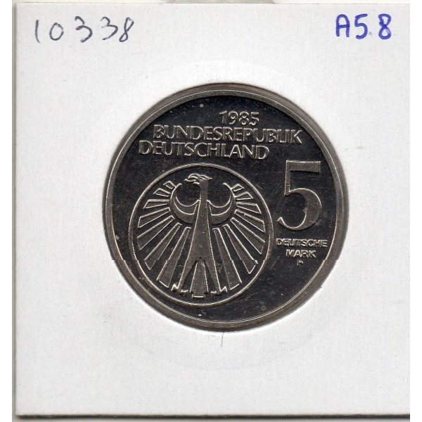 Allemagne RFA 5 deutche mark 1985 F, Spl KM.162 année de la musique