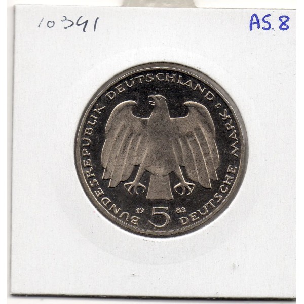 Allemagne RFA 5 deutche mark 1983 J, Spl KM.158 Karl Marx