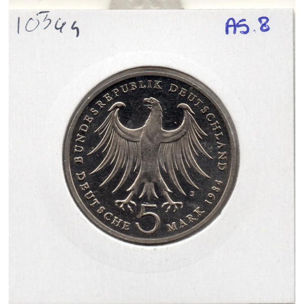 Allemagne RFA 5 deutche mark 1984 J, Spl KM.161 Felix Mendelssohn KM.161