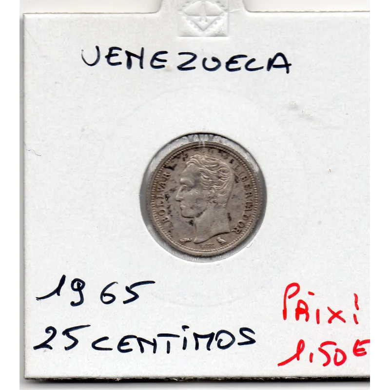 Venezuela 25 centimos 1965 Sup, KM.Y40 Nickel
