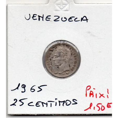 Venezuela 25 centimos 1965 Sup, KM.Y40 Nickel