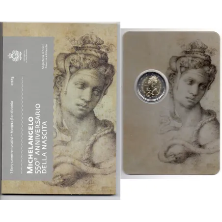 2 euro commémorative Saint Marin 2025 Michel-Ange pièce de monnaie €