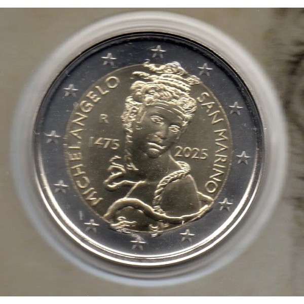 2 euro commémorative Saint Marin 2025 Michel-Ange pièce de monnaie €