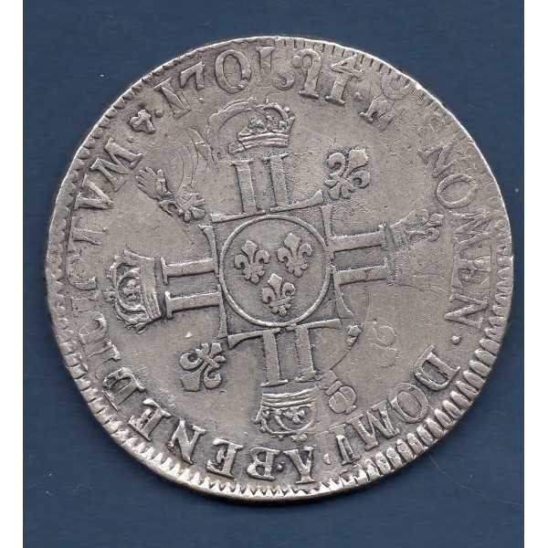 Ecu aux 8L 2eme type 1704 Y Bourges Louis XIV réformé