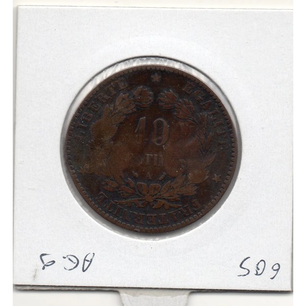 Monnaie Satirique 10 centimes cérès 1888 contremarqué PF