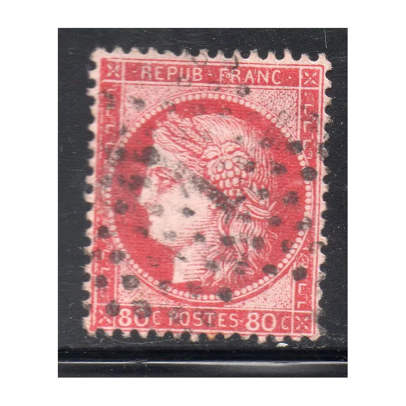 Timbre France Yvert No 57b Type Cérès 80c carmin vif Oblitéré gros chiffres