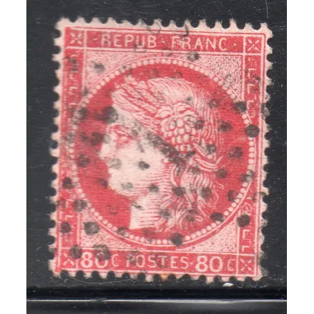 Timbre France Yvert No 57b Type Cérès 80c carmin vif Oblitéré gros chiffres