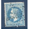 Timbre France Yvert No 29B Empire Lauré 20c bleu Oblitéré étoile
