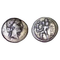 Denier de Jules césar (-47 à -46)  sear 1402 Enée Caesar