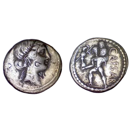 Denier de Jules césar (-47 à -46)  sear 1402 Enée Caesar