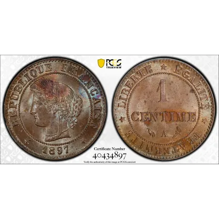 1 centime Cérès 1897 A Paris Spl+ PCGS MS64