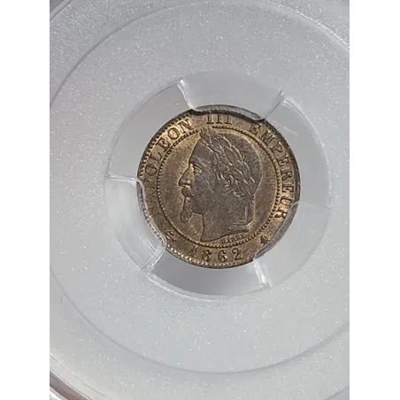 1 centime Napoléon III tête laurée 1862 A Paris SPL+ PCGS MS64