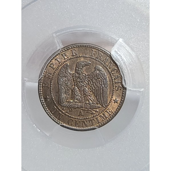 1 centime Napoléon III tête laurée 1862 A Paris SPL+ PCGS MS64