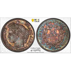 20 centimes Cérès 1851A Paris SPl PCGS MS63