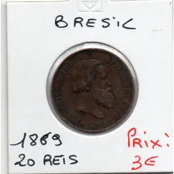 Brésil 20 reis 1869 TTB, KM.474 Pedro II