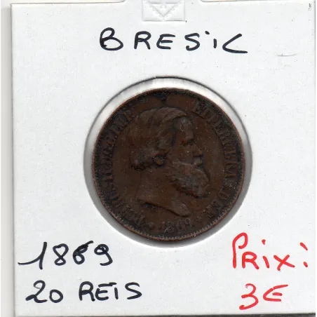 Brésil 20 reis 1869 TTB, KM.474 Pedro II