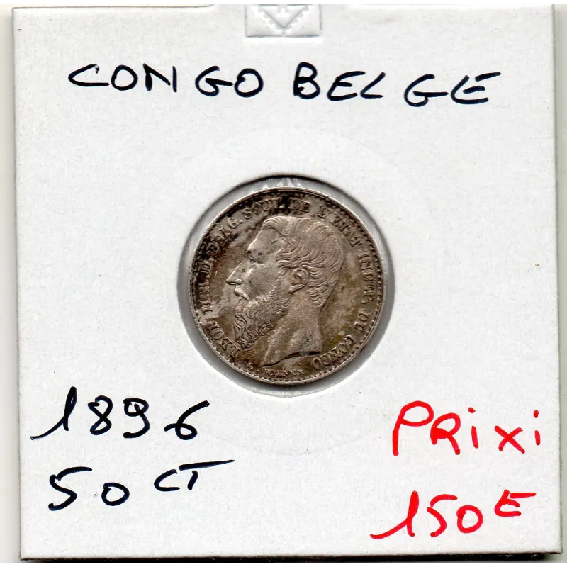 Congo Belge 50 centimes 1896 Sup, KM.5 Leopold II Congo Belge 50 centimes 1896 Sup, KM.5 Leopold II