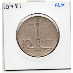 Pologne 10 Zlotych 1965 TTB, KM55 colonne sigismond