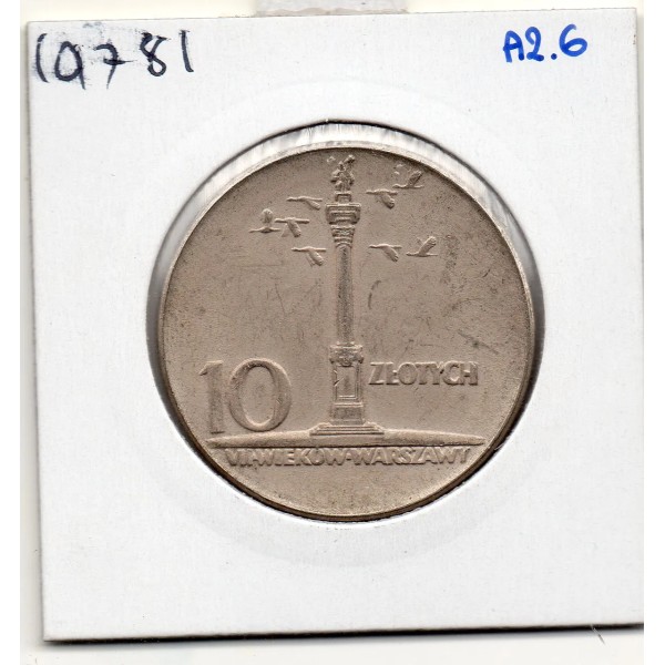 Pologne 10 Zlotych 1965 TTB, KM55 colonne sigismond