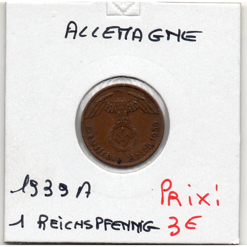 Allemagne 1 reichspfennig 1939 A, TTB KM.89