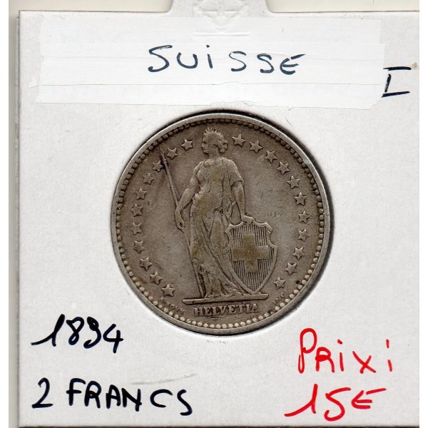 Suisse 2 francs 1894 TTB-, KM.21