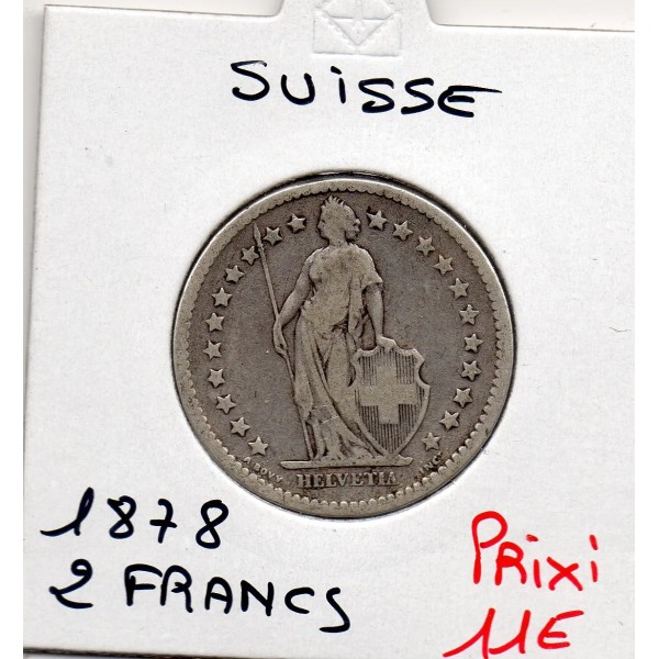 Suisse 2 francs 1878 TTB-, KM.21