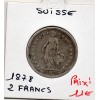 Suisse 2 francs 1878 TTB-, KM.21