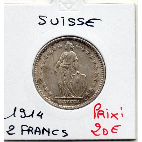 Suisse 2 francs 1914 Sup, KM.21