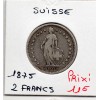 Suisse 2 francs 1875 TTB-, KM.21
