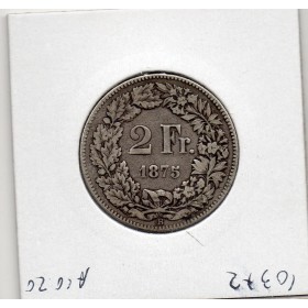 Suisse 2 francs 1875 TTB-, KM.21