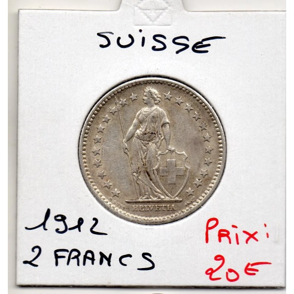 Suisse 2 francs 1912 Sup, KM.21