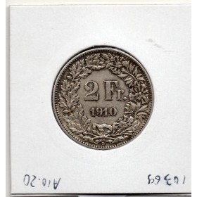 Suisse 2 francs 1910 TTB, KM.21
