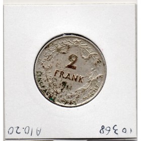 Belgique 2 Francs 1911 en Flamand Sup tache, KM.75