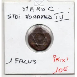 Maroc 1 Falus non daté TTB, KM.C160 Sidi mohammed IV