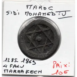 Maroc 4 Falus 1285 AH - 1869 Marrakech TTB, KM.166 Sidi mohammed IV