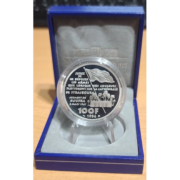 100 francs Argent, BE, 1994, Leclerc Libération pièces de monnaies de Paris