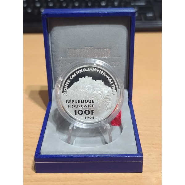 100 francs Argent, BE, 1994, Général Juin - Monte Cassino pièces de monnaies de Paris